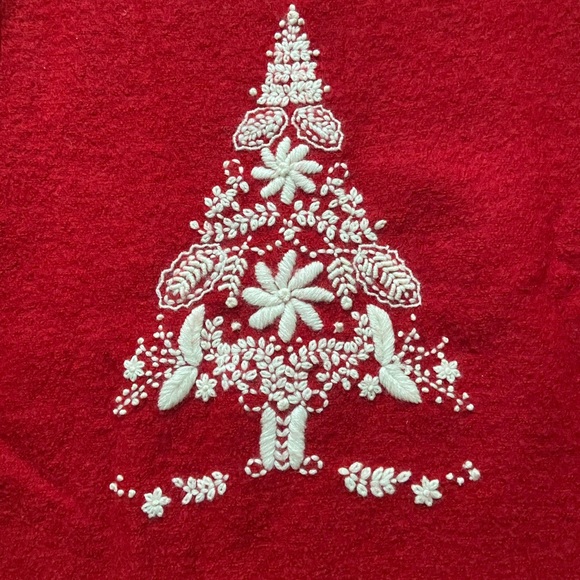 *New Without Tags* Coldwater Creek Red and White Festive Holiday Zip Up Sweater - Picture 6 of 7